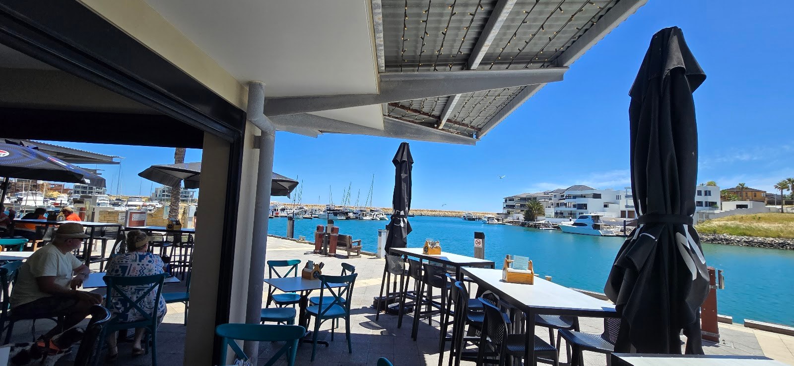 Marina views from the deck at Union Kitchen